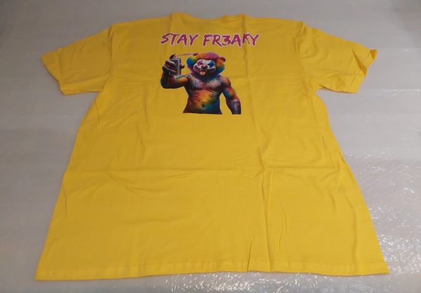 Yellow Graffiti Clown T-shirt  Mens XL