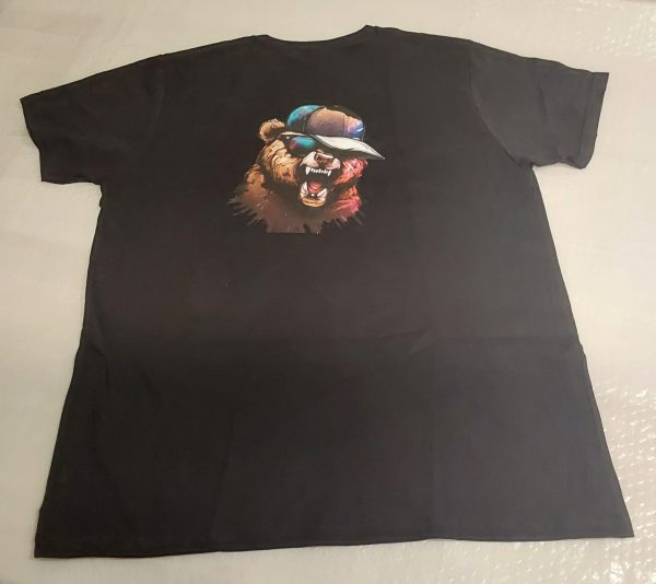 Black Logo on Chest and the Cap Bear on the back T-shirt Mens XXL - Image 2